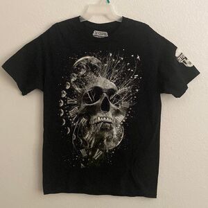 SKYGRAPHX Men’s Black Skull Print T Shirt Size L